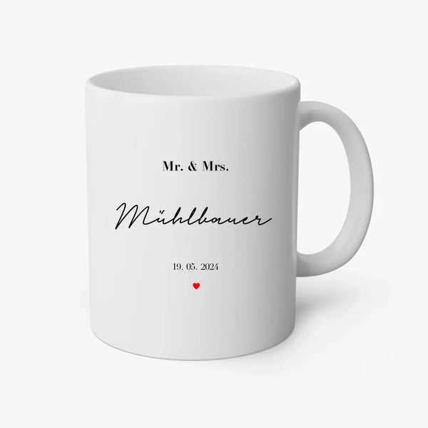 Personalisierte Tasse Hochzeit - Mr and Mrs