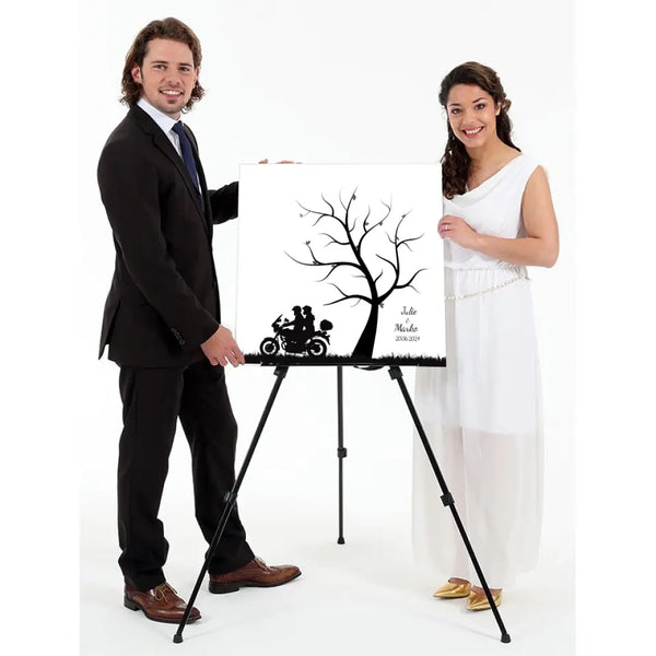 Fingerabdruck-Leinwand Hochzeit - Motorradpaar