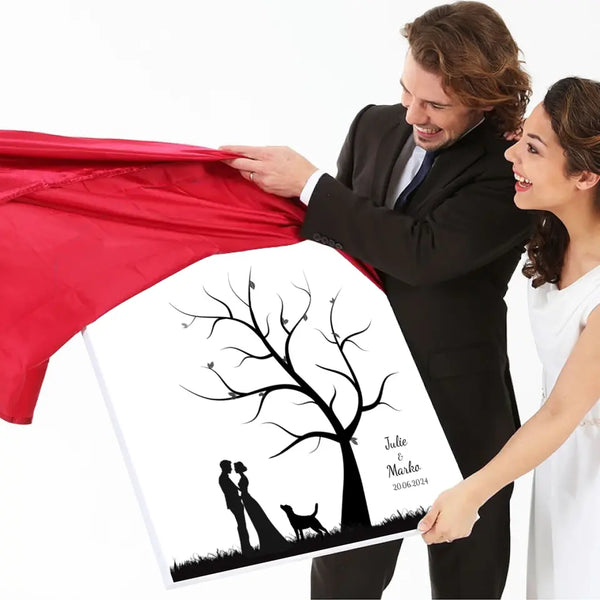 Fingerabdruck-Leinwand - Hundeliebhaber Paar