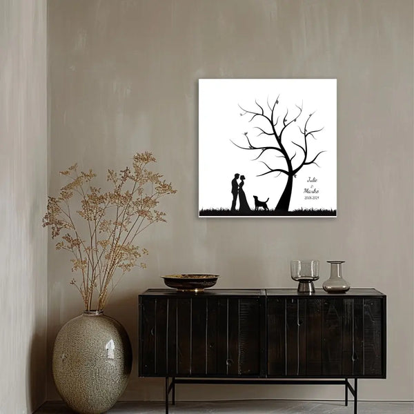 Fingerabdruck-Leinwand - Hundeliebhaber Paar