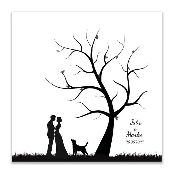 Fingerabdruck-Leinwand - Hundeliebhaber Paar