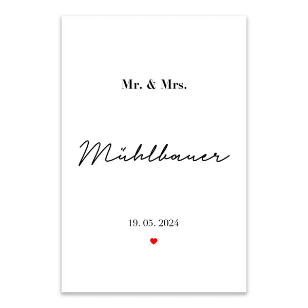 Personalisiertes Bild - Mr and Mrs