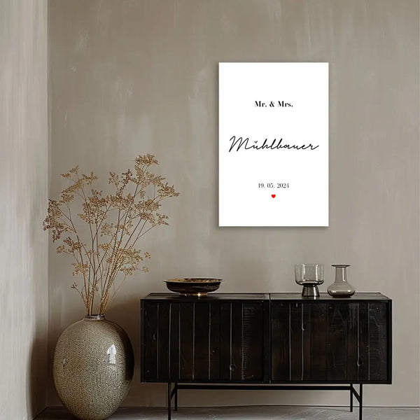 Personalisiertes Bild - Mr and Mrs