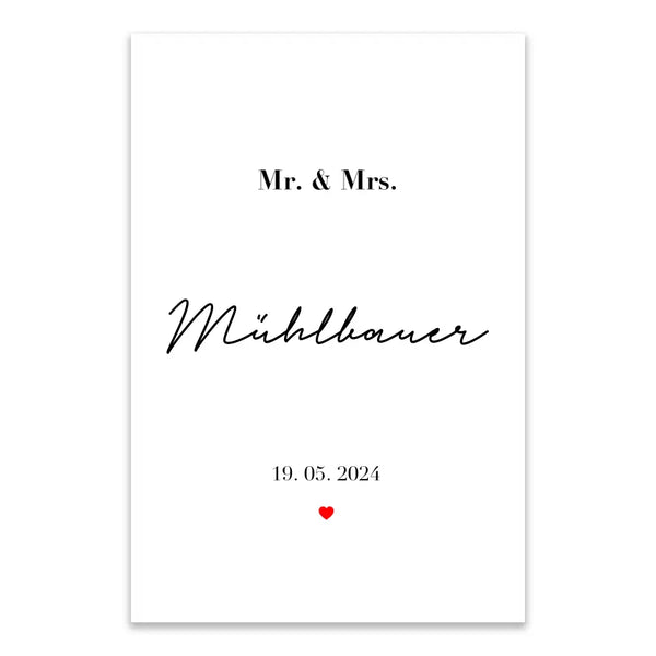 Personalisiertes Bild - Mr and Mrs