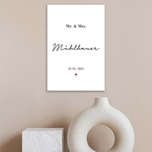 Personalisiertes Bild - Mr and Mrs