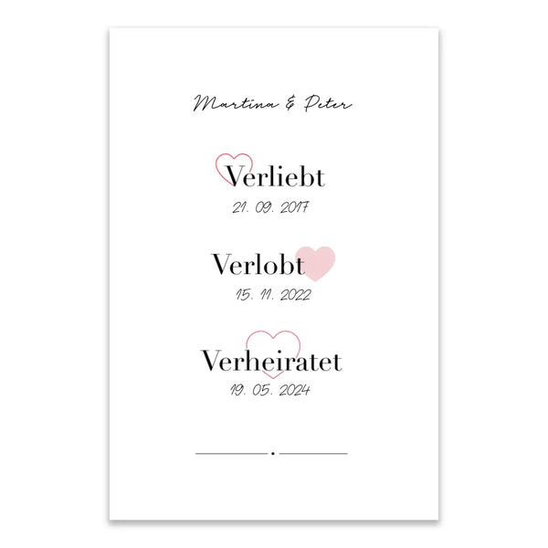 Personalisiertes Bild - Verliebt, Verlobt, Verheiratet