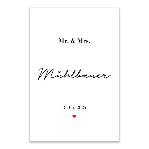 Personalisiertes Bild - Mr and Mrs
