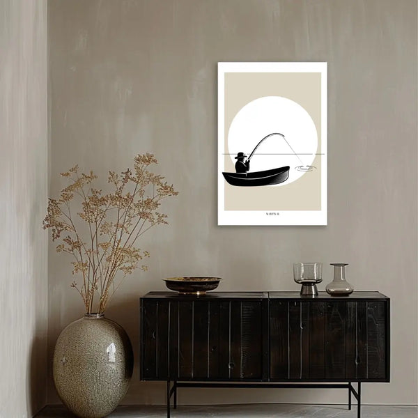 Personalisiertes Bild Angeln - Silhouette