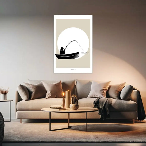 Personalisiertes Bild Angeln - Silhouette