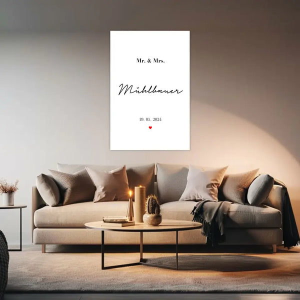 Personalisiertes Bild - Mr and Mrs