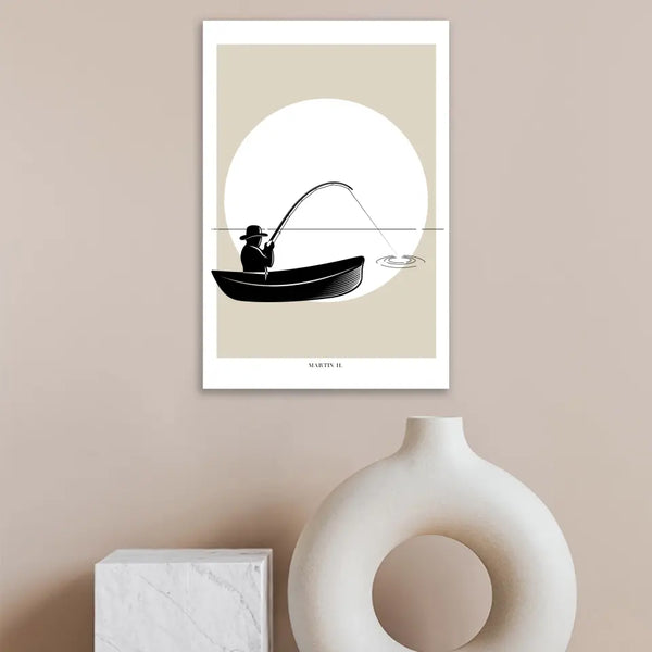 Personalisiertes Bild Angeln - Silhouette