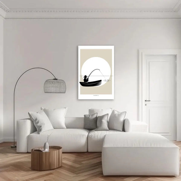 Personalisiertes Bild Angeln - Silhouette