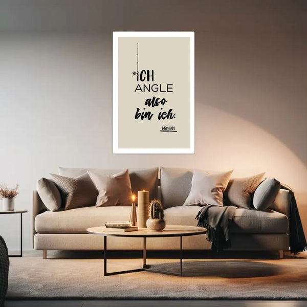 Personalisiertes Bild Angeln - also bin ich