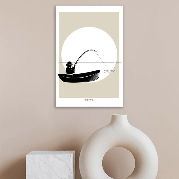 Personalisiertes Bild Angeln - Silhouette