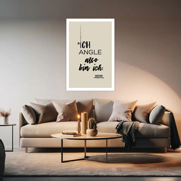 Personalisiertes Bild Angeln - also bin ich