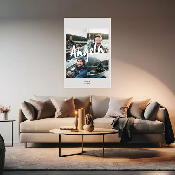 Personalisiertes Bild Angeln - 4-Foto Bild