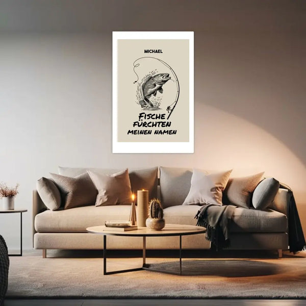 Personalisiertes Bild Angeln - Fische fürchten