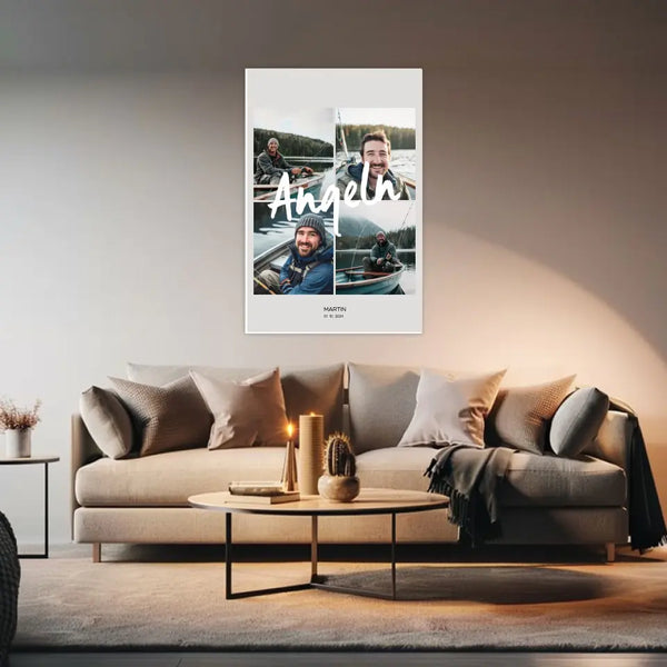Personalisiertes Bild Angeln - 4-Foto Bild