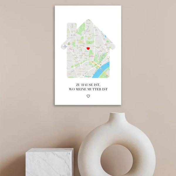Personalisiertes Bild Muttertag - Zuhause ist - Karte
