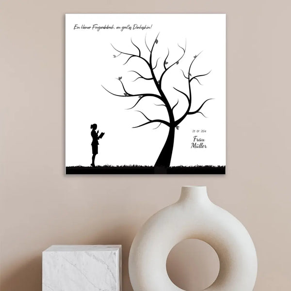 Fingerabdruck-Leinwand Lehrer - Silhouette