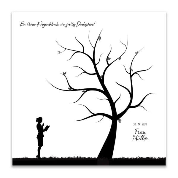 Fingerabdruck-Leinwand Lehrer - Silhouette