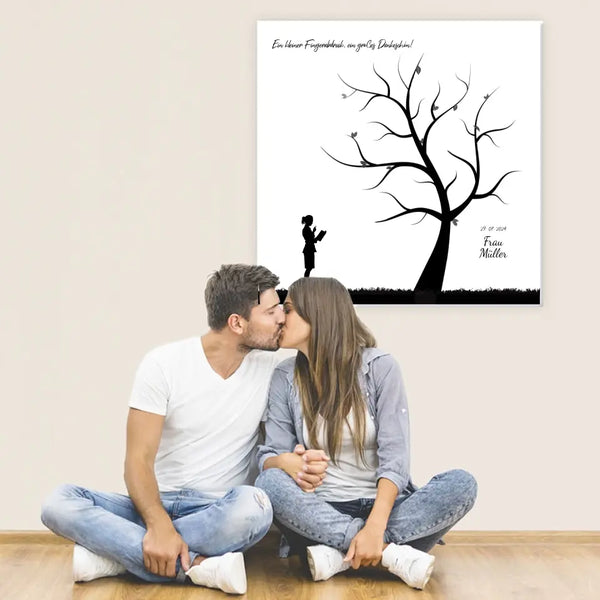 Fingerabdruck-Leinwand Lehrer - Silhouette