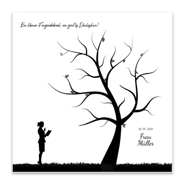 Fingerabdruck-Leinwand Lehrer - Silhouette