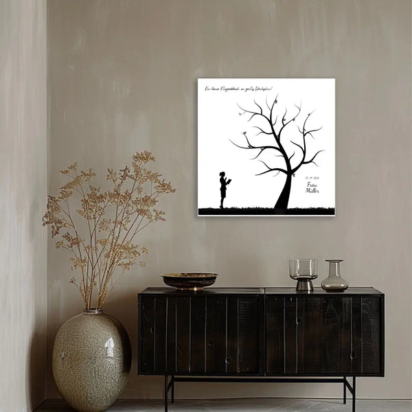 Fingerabdruck-Leinwand Lehrer - Silhouette