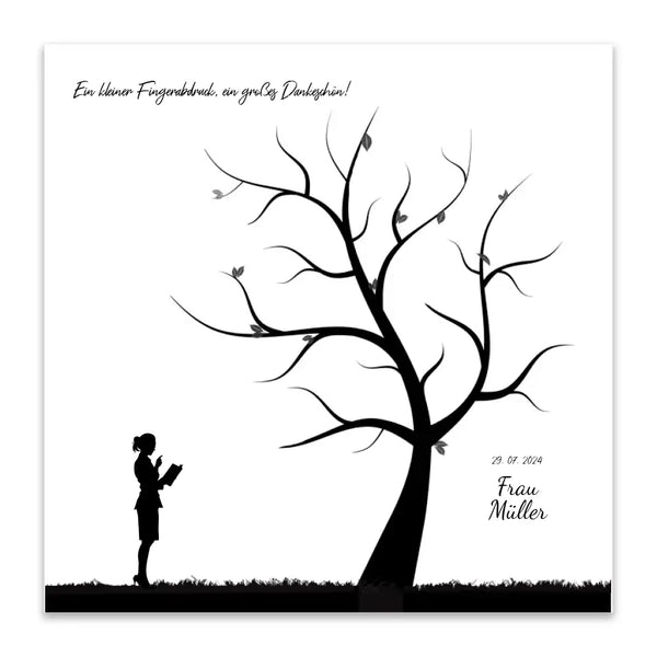 Fingerabdruck-Leinwand Lehrer - Silhouette