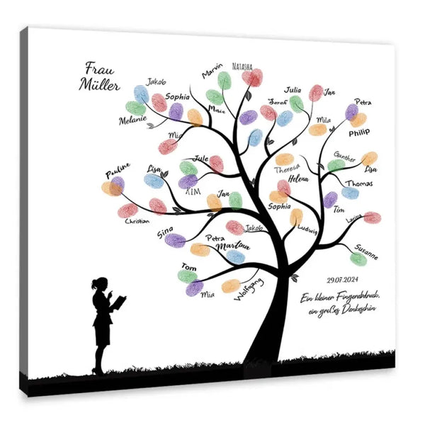 Fingerabdruck-Leinwand Lehrer - Silhouette