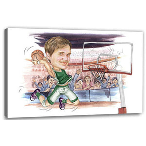 Karikatur vom Foto - Basketball (HD12) - Lustige individuelle Karikatur vom eigenen Foto