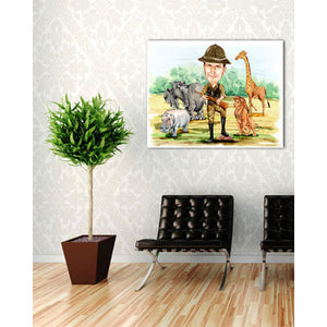 Karikatur vom Foto - Auf Safari (HD53) - Lustige individuelle Karikatur vom eigenen Foto