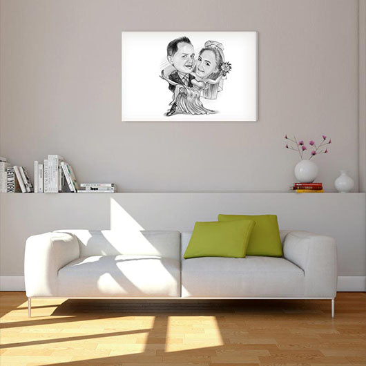 Karikatur vom Foto - Hochzeitstanz mit Schwung Zeichnung (ca1315pen) - Lustige individuelle Karikatur vom eigenen Foto