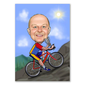 Karikatur vom Foto - Fahrrad, Rennrad (ca162) - Lustige individuelle Karikatur vom eigenen Foto