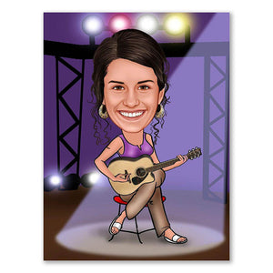 Karikatur vom Foto - Chanson (andere Instrumente mgl.) (ca180) - Lustige individuelle Karikatur vom eigenen Foto