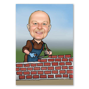 Karikatur vom Foto - Maurer (ca198) - Lustige individuelle Karikatur vom eigenen Foto
