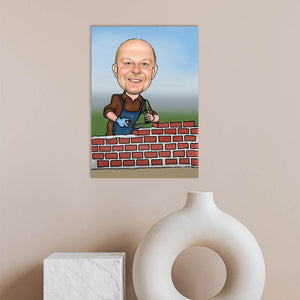 Karikatur vom Foto - Maurer (ca198) - Lustige individuelle Karikatur vom eigenen Foto