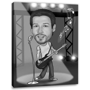 Karikatur vom Foto - Bassgitarre SW (ca201sw) - Lustige individuelle Karikatur vom eigenen Foto