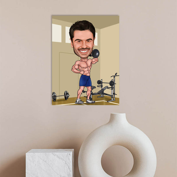 Karikatur vom Foto - Bodybuilding (ca208) - Lustige individuelle Karikatur vom eigenen Foto