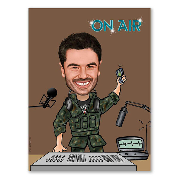 Karikatur vom Foto - Radio Moderator (ca313) - Lustige individuelle Karikatur vom eigenen Foto