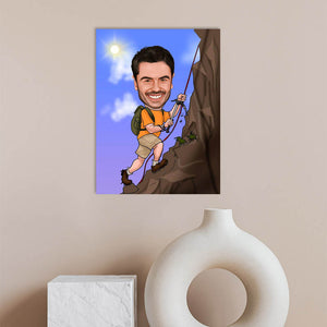 Karikatur vom Foto - Gipfelstürmer (ca346) - Lustige individuelle Karikatur vom eigenen Foto