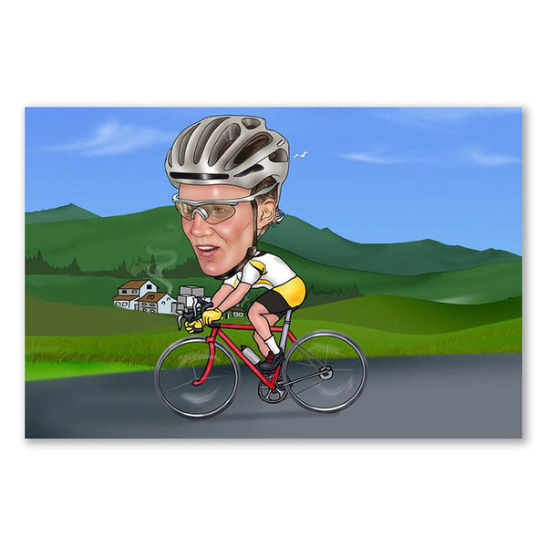 Karikatur vom Foto - Tour de France (ca455) - Lustige individuelle Karikatur vom eigenen Foto