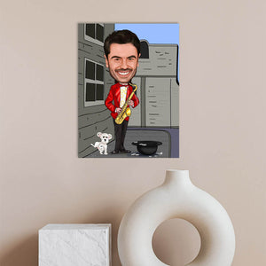 Karikatur vom Foto - Saxophon  (andere Instrumente mgl.) (ca462) - Lustige individuelle Karikatur vom eigenen Foto