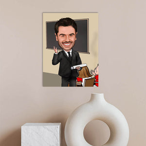 Karikatur vom Foto - Lehrer sein (ca479) - Lustige individuelle Karikatur vom eigenen Foto