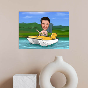 Karikatur vom Foto - Bootsmann (ca571) - Lustige individuelle Karikatur vom eigenen Foto