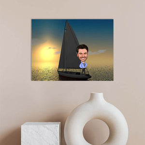 Karikatur vom Foto - Skipper (ca649) - Lustige individuelle Karikatur vom eigenen Foto