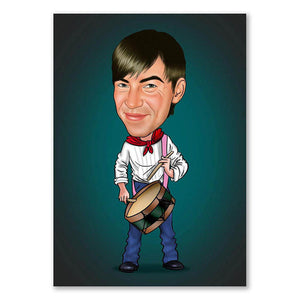 Karikatur vom Foto - Spanish drums (ca704) - Lustige individuelle Karikatur vom eigenen Foto