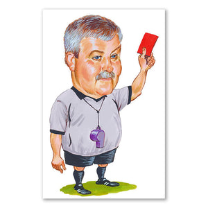 Karikatur vom Foto - Rote Karte (cdi443) - Lustige individuelle Karikatur vom eigenen Foto