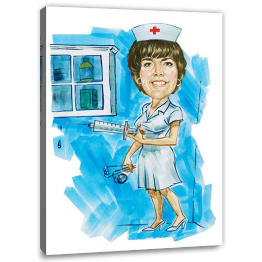 Karikatur vom Foto - Krankenpflegerin (cdi547) - Lustige individuelle Karikatur vom eigenen Foto
