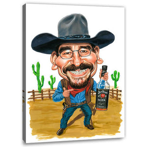 Karikatur vom Foto - Wild-West Fieber (cju149) - Lustige individuelle Karikatur vom eigenen Foto